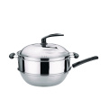 stainless steel one minute design steamer pot with frying pan